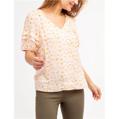 FLORAL PRINT VOLUME SLEEVE TOP