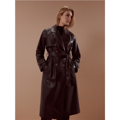 Trenchcoat aus Kunstleder
