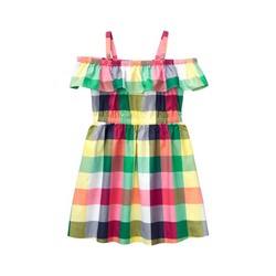 PLAID OFF-THE-SHOULDER DRESS