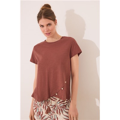 Camiseta manga corta 100% algodón marrón