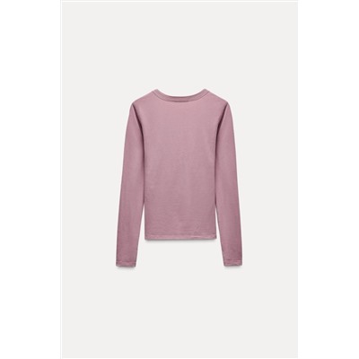 WASHED EFFECT ROLL NECK T-SHIRT