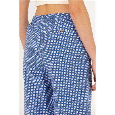 Kadın Saks Loose Relax Fit Pantolon