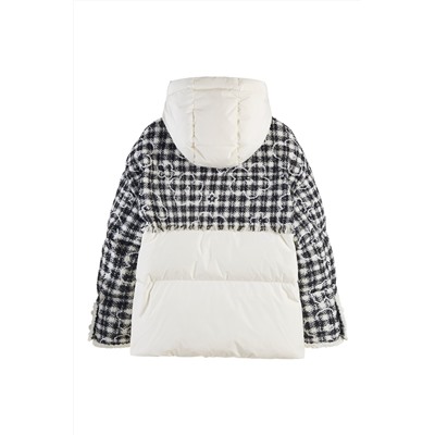 Anorak con capucha Negro y blanco