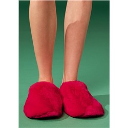 Pantoffeln aus Soft-Teddy-Gewebe leuchtend rot