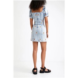 Vestido corto slim denim