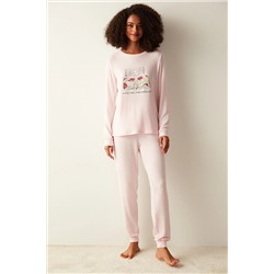 Penti Weekend Uzun Kollu Pembe Pijama Takımı PNXBIQ4A23SK-PN17