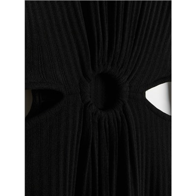 Strickkleid mit Gestreifter Struktur