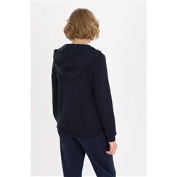Kadın Lacivert Kapüşonlu Sweatshirt