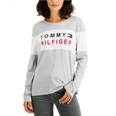 Tommy Hilfiger Long-Sleeve Colorblocked Logo T-Shirt
