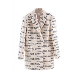 Abrigo de tweed Beige y negro