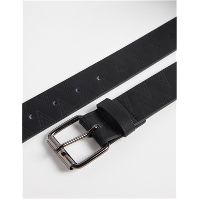 Embossed Belt, Men, Black