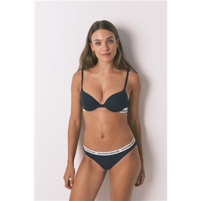 Pack bragas clásicas algodón logo azul