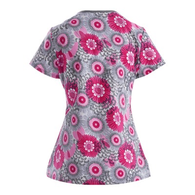 Med Couture Scrubs Right On Cue Print Top