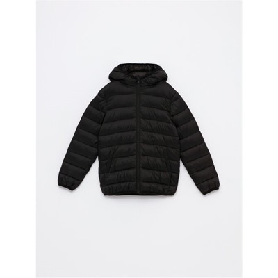 LIGHTWEIGHT HOODED PUFFER JACKET