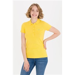 Kadın Sarı Basic Polo Yaka Tişört