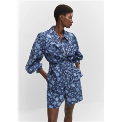 Sobrecamisa floral cinturón