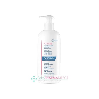 Ducray Ictyane Crème Emolliente Nutritive Visage & Corps 400ml