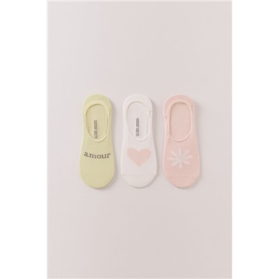Pack 3 calcetines invisibles print "amour"