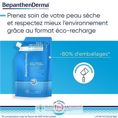 BepanthenDerma Gel Lavant Doux Corps 400 ml ECO-RECHARGE