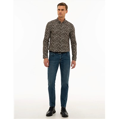Haki Slim Fit Uzun Kollu Gömlek