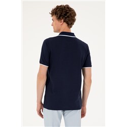 Erkek Regular Fit Polo Yaka Lacivert Tişört
