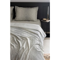 Elaine King Size %100 Pamuk Baskılı Saten Nevresim Takımı - Taş