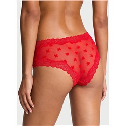 Tease Mesh Lace-Trim Cheeky Panty