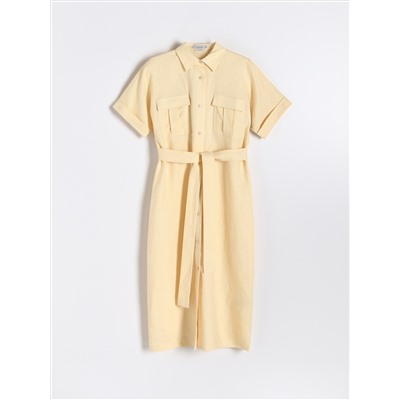 PREMIUM Hemdblusenkleid aus Leinen
