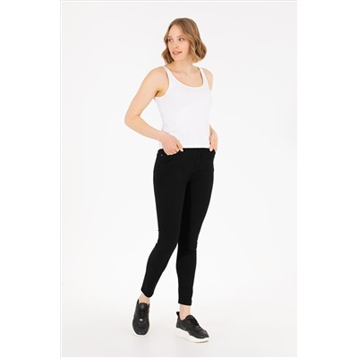 Kadın Siyah Toothpick Fit Pantolon
