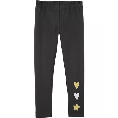 Carter's | Kid Glitter Heart & Star Leggings
