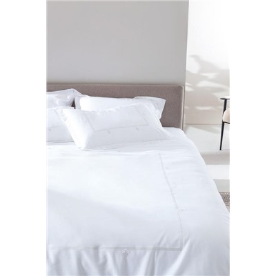 Lilas King Size Nakışlı Saten Nevresim Takımı - Açık Gri