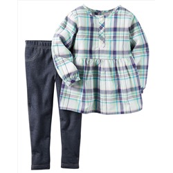 2-Piece Poplin Top & Jegging Set