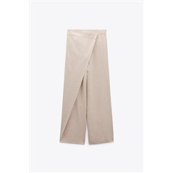 LINEN BLEND PAREO-STYLE TROUSERS
