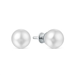 Серьги-пусеты из серебра с жемчугом родированные z2-9929