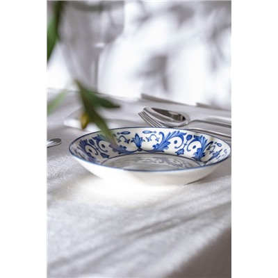 Reve Bleu Nuit Yemek Tabağı - 20 cm - Mavi/Beyaz