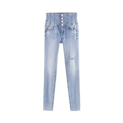 Vaquero skinny fit de tiro alto Azul