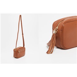 Bandolera de piel Gaby Camel