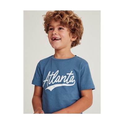Baumwoll-T-Shirt mit Aufschrift