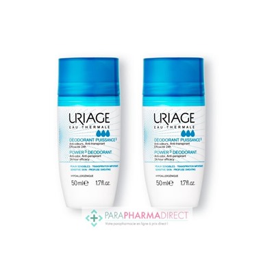 Uriage Déodorant Puissance 3 Bille 2x50mlLot  × 2