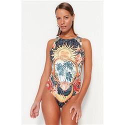 TRENDYOLMİLLA Etnik Desenli Halter Yaka Normal Paça Mayo TBESS23MA00344