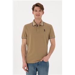 Erkek Regular Fit Polo Yaka Haki Basic Tişört