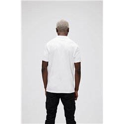 Bad Bear, Cord Off-white Beyaz Polo Yaka Fermuarlı Erkek T-shirt