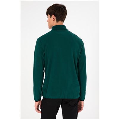 Erkek Koyu Yeşil Basic Sweatshirt