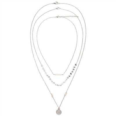 Kurze Damen Kette, 3-teilig