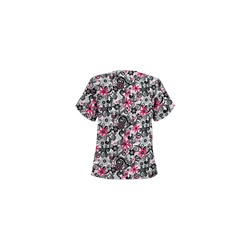 UA Floral A Gogo White Print Scrub Top