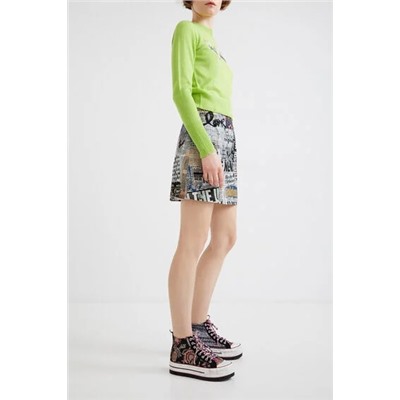 Sneakers altas plataforma patch oriental