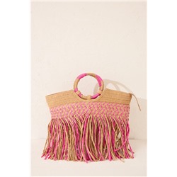 Bolso capazo rosa rafia