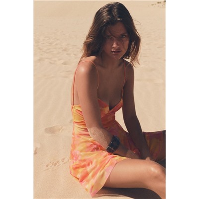 PRINTED TULLE MINI DRESS