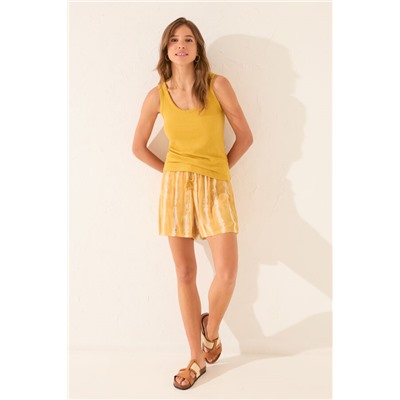 Camiseta tirantes canalé lurex dorado