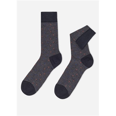 Kurze Herrensocken mit Cashmere und Punktemuster